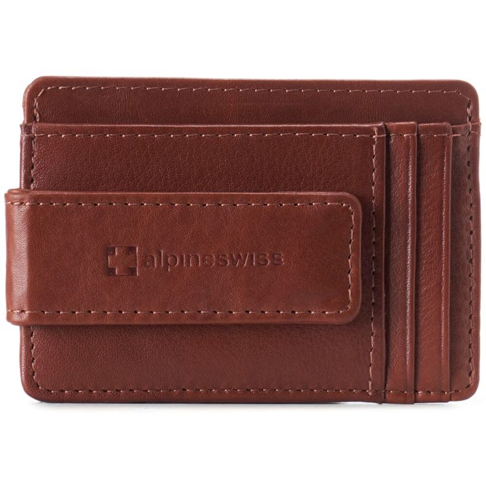 Alpine Swiss Mens RFID Safe Magnetic Money Clip Wallet Slim Front Pocket Wallet